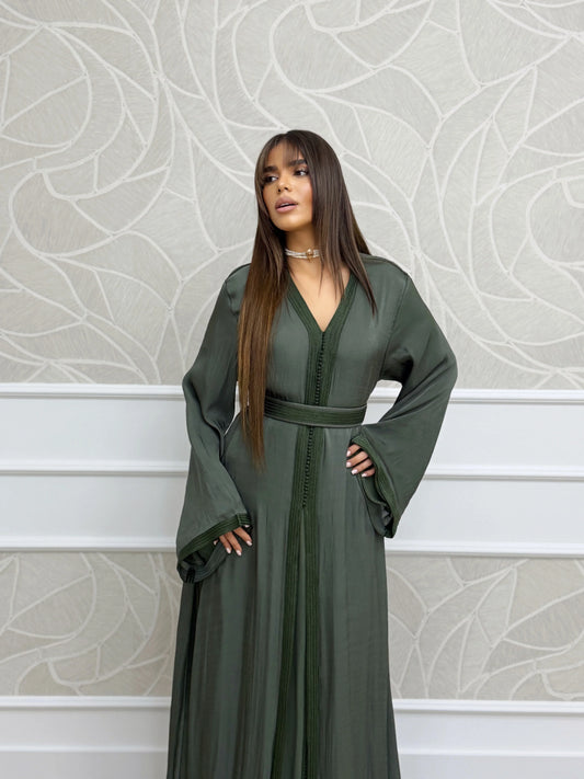Manal Grüne Takchita – Zweiteiliges marokkanisches Zeremonienkleid – Produktansicht 2