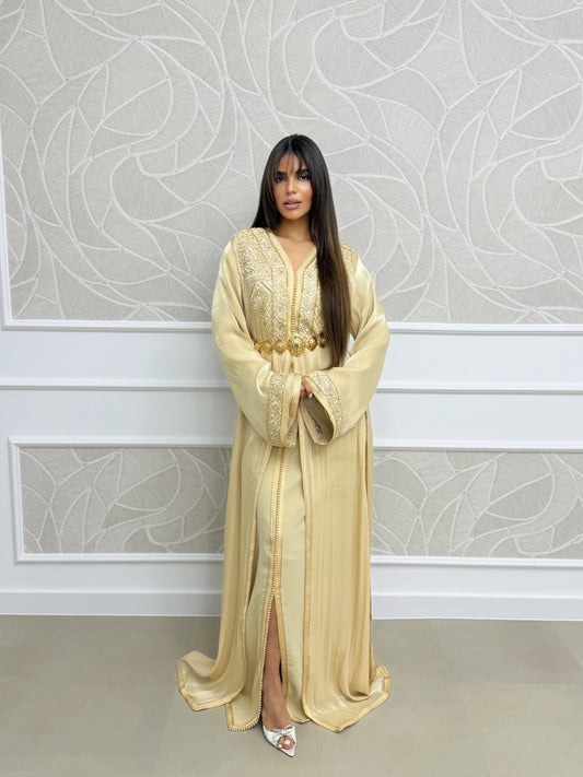 Fotoun Goldene Takchita – Zweiteiliges marokkanisches Zeremonienkleid – Produktansicht 2