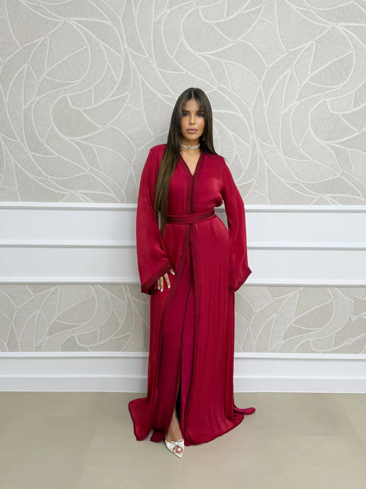 Majda Bordeaux Takchita – Zweiteiliges marokkanisches Zeremonienkleid