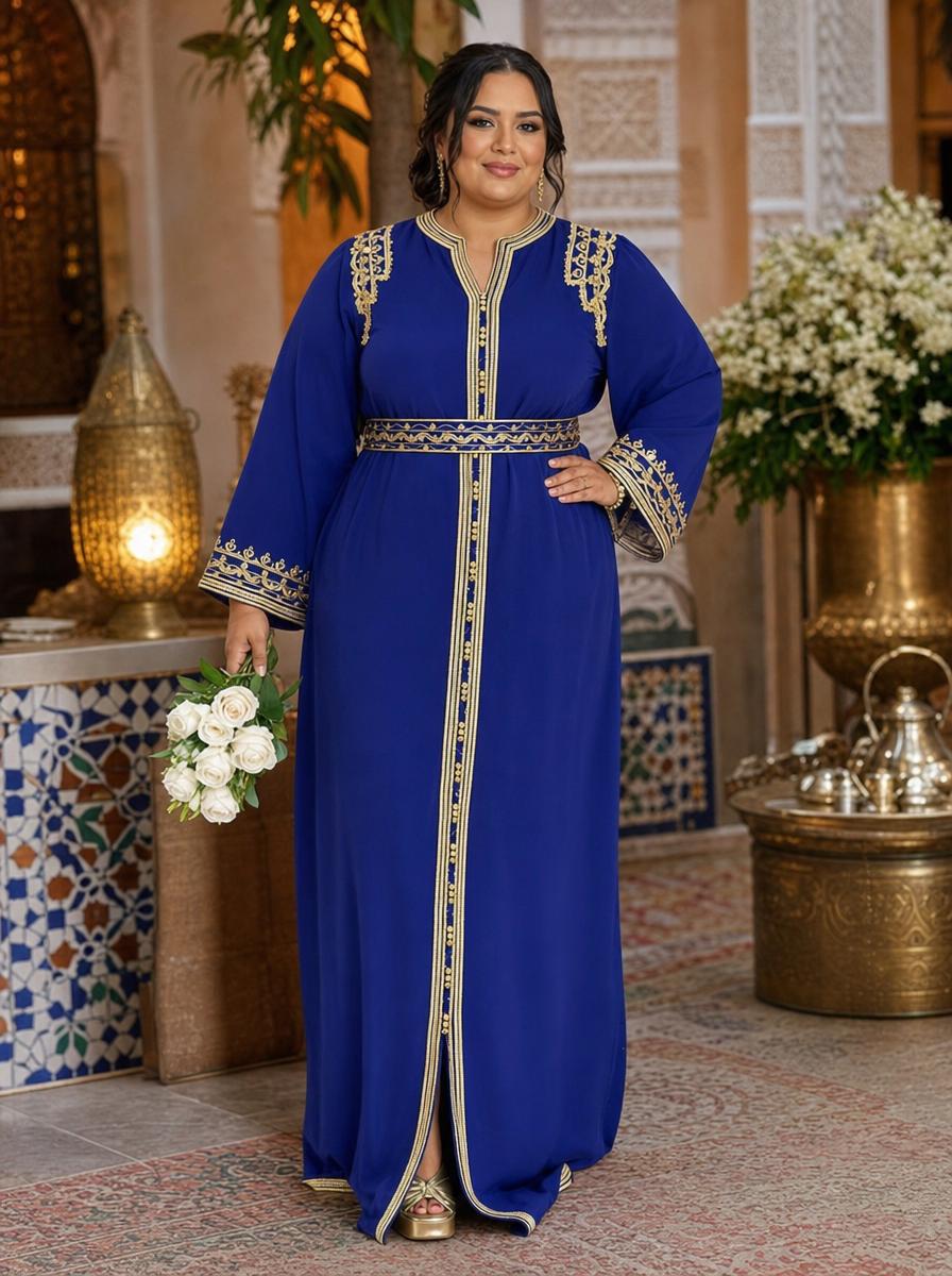 Kaoutar Kaftan – Handgefertigtes marokkanisches Kleid — plus-size model