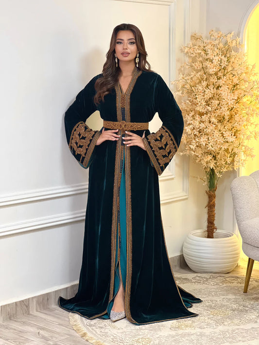 Karima Schwarze Takchita – Zweiteiliges marokkanisches Zeremonienkleid