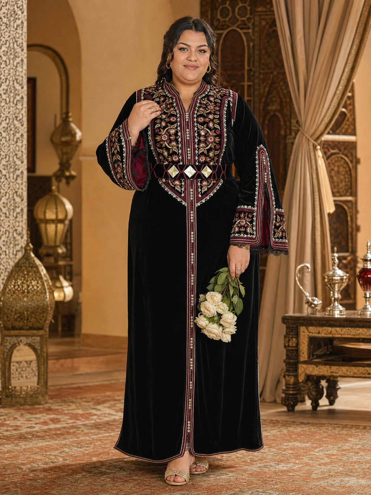 Rajwa Kaftan – Handcrafted Moroccan Kaftan Dress \u2014 plus-size model